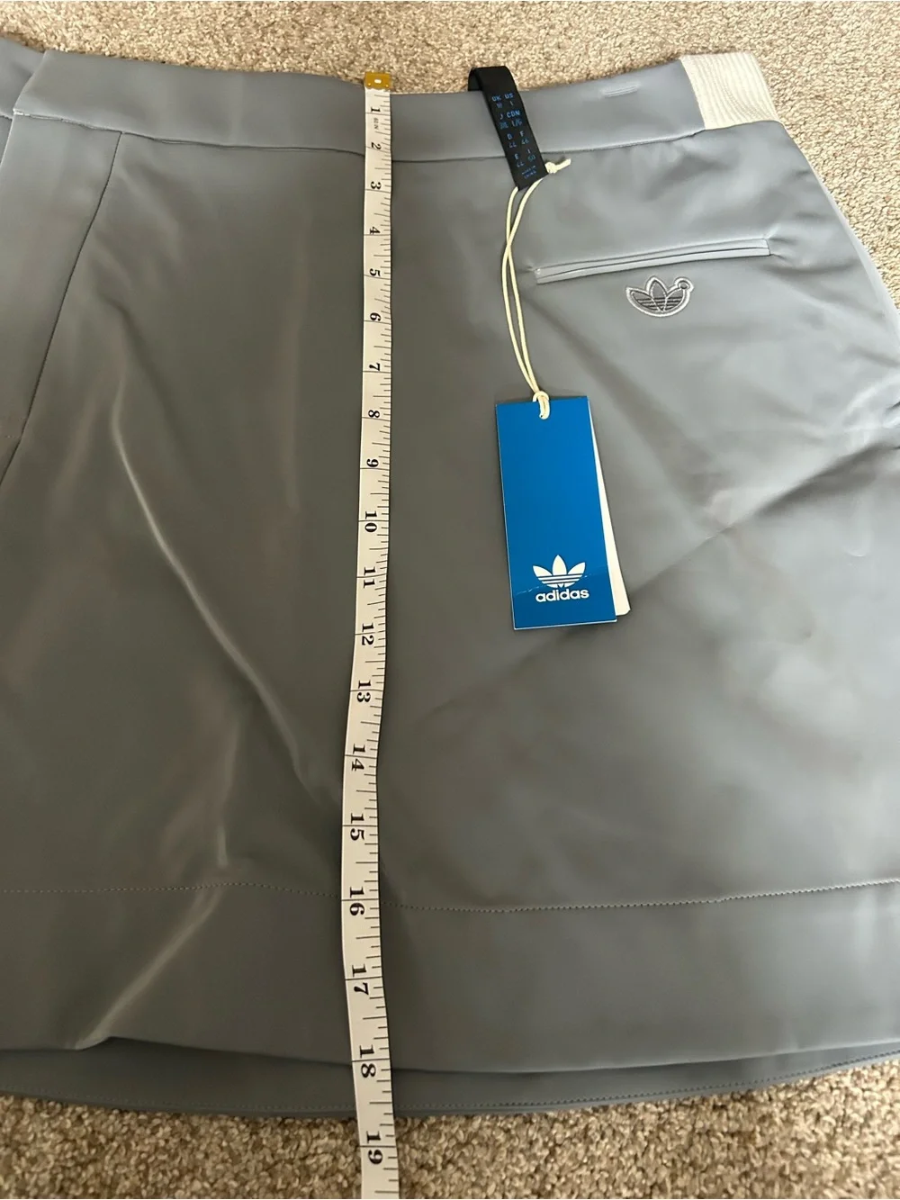 Adidas Blue Version high shine skirt L NWT